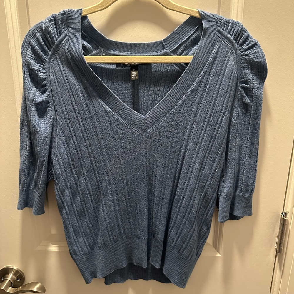 WHBM Cashmere Blend Short Sleeve Top